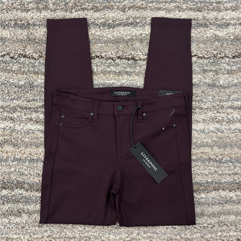 Liverpool Women Mid Rise Skinny Jeans In Aubergine Sz 4/27 NWT | Liverpool Jean- - Picture 1 of 14
